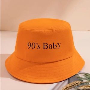 Letter Graphic Bucket Hat|| Orange 90’s Baby Hat